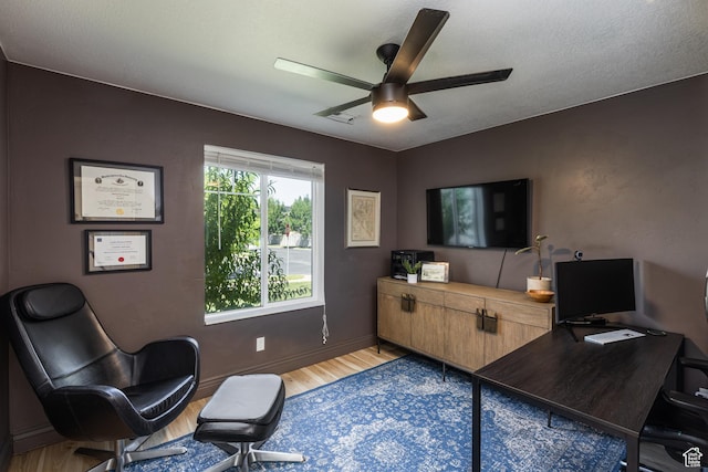 1012 N Cambria Dr, North Salt Lake, UT 84054 - office space featuring light wood-style flooring and a ceiling fan