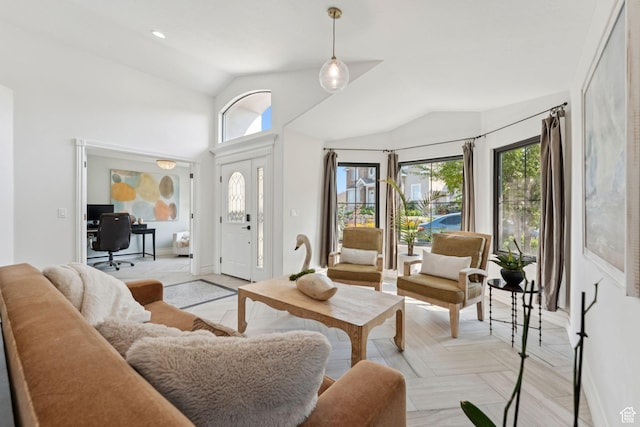 1044 S Terrace Dr E, Bountiful, UT 84010 - living area with vaulted ceiling and a desk