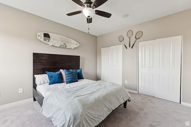 1044 S Terrace Dr E, Bountiful, UT 84010 - carpeted bedroom featuring a ceiling fan and multiple closets