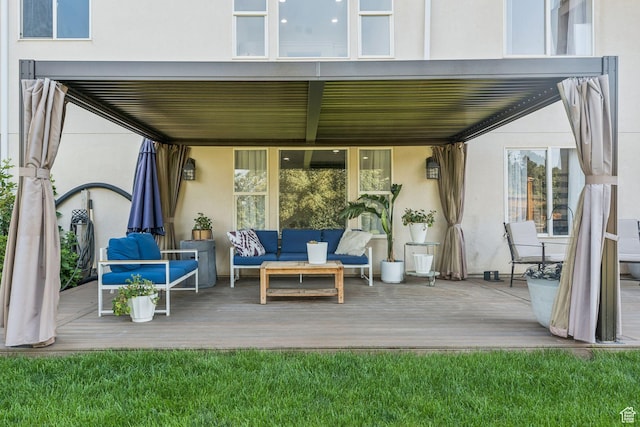 1044 S Terrace Dr E, Bountiful, UT 84010 - view of patio / terrace with outdoor lounge area and a wooden deck