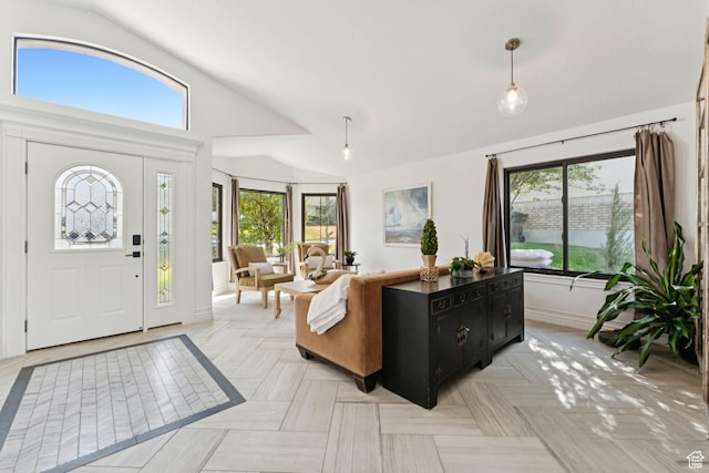 1044 S Terrace Dr E, Bountiful, UT 84010 - foyer featuring vaulted ceiling and healthy amount of natural light