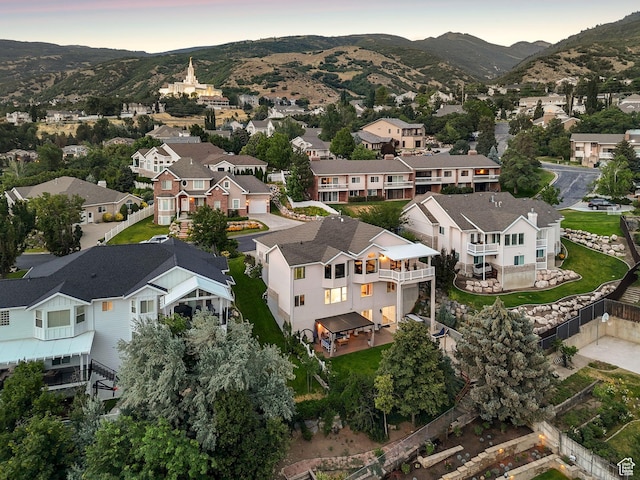 1044 S Terrace Dr E, Bountiful, UT 84010 - aerial view at dusk of a mountain view and a residential view