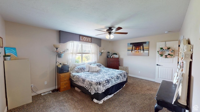 1605 W 1400 S, Vernal, UT 84078 - bedroom featuring dark colored carpet and ceiling fan