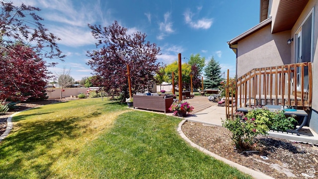 1605 W 1400 S, Vernal, UT 84078 - fenced backyard with outdoor lounge area and a patio