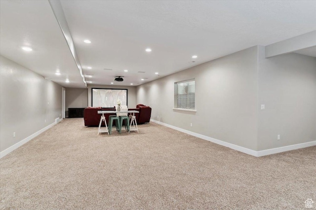2681 E Sunshine Ct S, South Weber, UT 84405 - cinema room with light carpet and recessed lighting