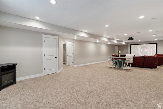 2681 E Sunshine Ct S, South Weber, UT 84405 - living room with light carpet and recessed lighting