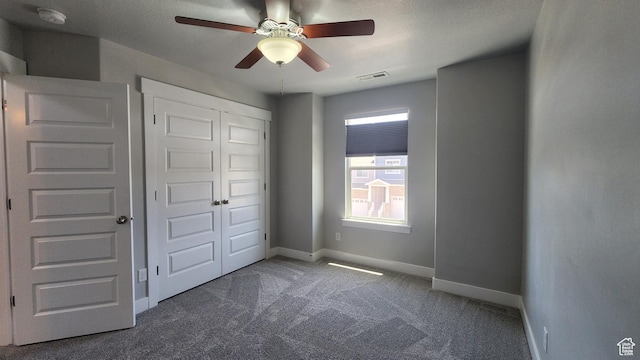 4442 W Hill Shadow Way S, Herriman, UT 84096 - unfurnished bedroom with carpet floors, a closet, and ceiling fan