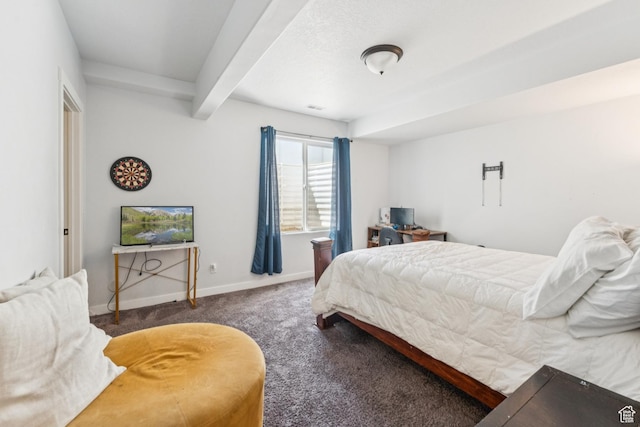 1076 S Meadow Walk Ln, Heber City, UT 84032 - carpeted bedroom featuring beamed ceiling and baseboards