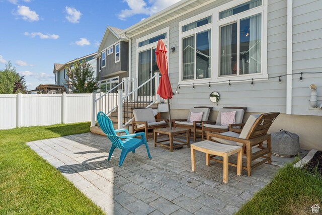 1076 S Meadow Walk Ln, Heber City, UT 84032 - view of patio featuring outdoor lounge area