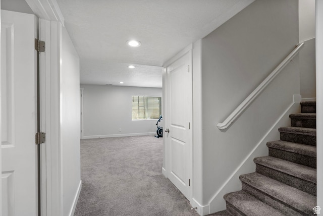 1017 W Coyote Gulch Way S Unit 117, Bluffdale, UT 84065 - corridor featuring carpet floors, recessed lighting, and stairway