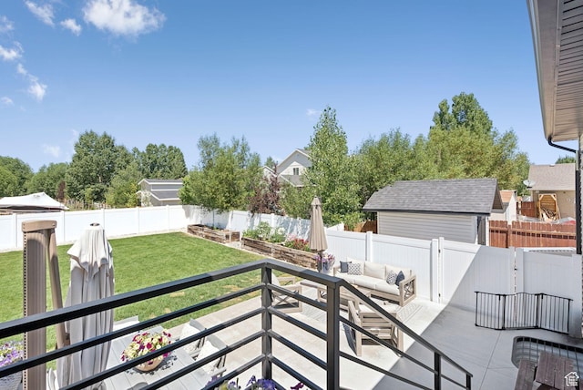 273 N 200 W Unit 1, Kamas, UT 84036 - fenced backyard featuring an outdoor hangout area and a patio