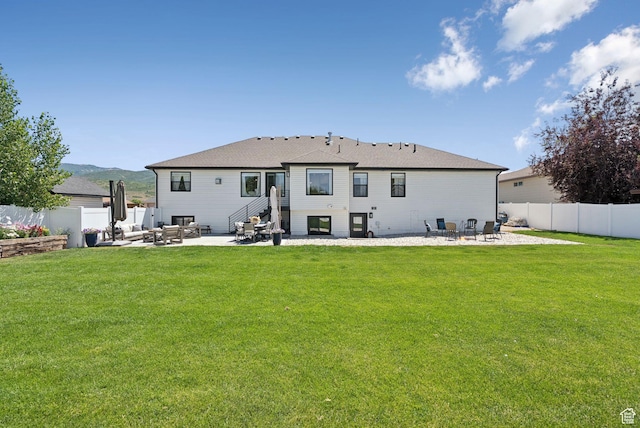 273 N 200 W Unit 1, Kamas, UT 84036 - back of house with a patio, a fenced backyard, an outdoor living space, and entry steps