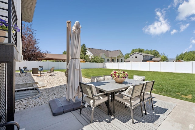 273 N 200 W Unit 1, Kamas, UT 84036 - fenced backyard with outdoor dining space and a patio area