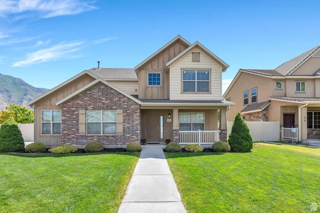 52 N 1100 W, Springville, UT 84663 - view of front of house with board and batten siding, a porch, and a mountain view