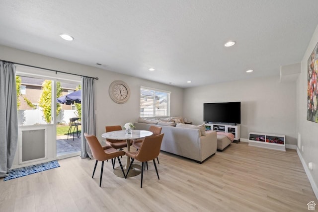 3634 S Creek Side Ln, Syracuse, UT 84075 - dining area with light wood-style floors and recessed lighting