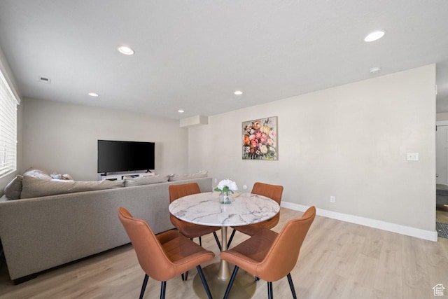 3634 S Creek Side Ln, Syracuse, UT 84075 - dining room with light wood-type flooring and recessed lighting