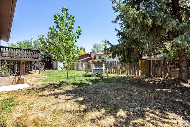 224 E 1950 S, Clearfield, UT 84015 - fenced backyard with a storage shed and a deck