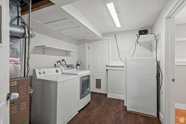 224 E 1950 S, Clearfield, UT 84015 - washroom with washing machine and dryer and dark wood-type flooring