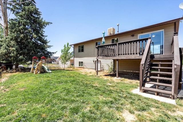 224 E 1950 S, Clearfield, UT 84015 - view of yard featuring a playground, stairway, and a deck