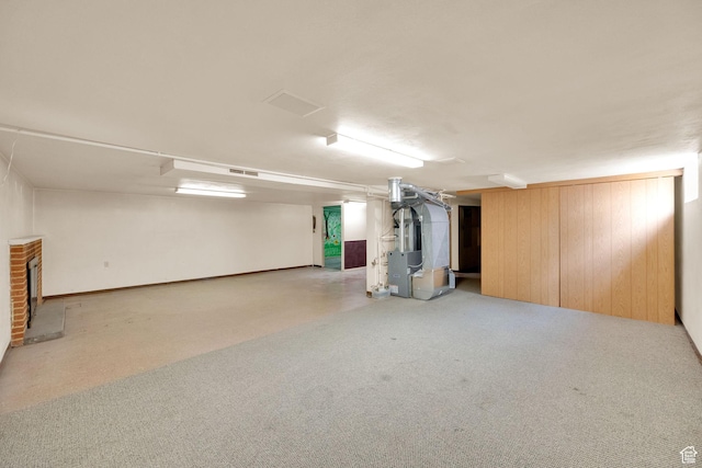 640 E 300 N, Pleasant Grove, UT 84062 - finished basement with carpet flooring, wood walls, and heating unit