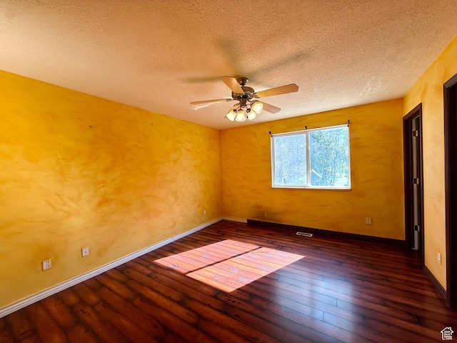 2573 W Remuda Dr, Farr West, UT 84404 - unfurnished room featuring hardwood / wood-style flooring, a textured ceiling, and ceiling fan