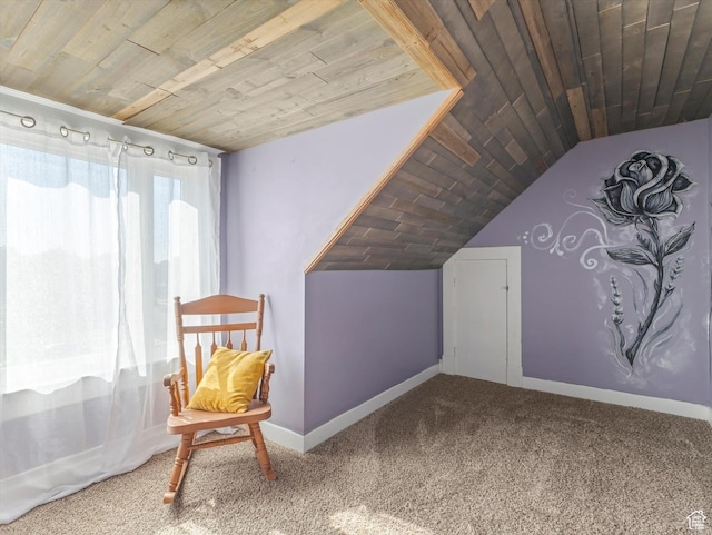 963 E 23rd St, Ogden, UT 84401 - additional living space featuring wooden ceiling, carpet flooring, and vaulted ceiling