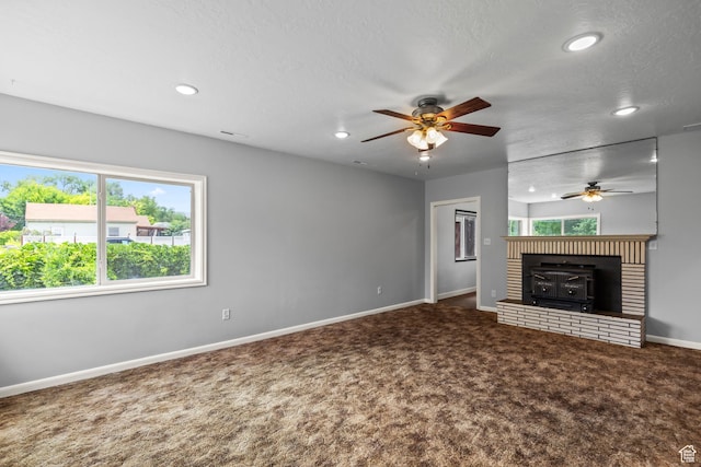 407 E 200 N, Richfield, UT 84701 - unfurnished living room featuring a ceiling fan, recessed lighting, and carpet flooring