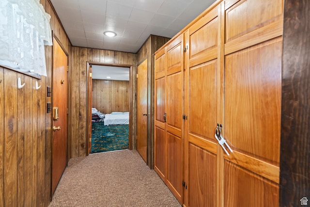 407 E 200 N, Richfield, UT 84701 - hallway with carpet and wood walls
