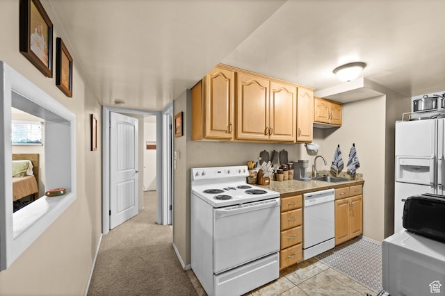 1770 E Vine St S, Salt Lake City, UT 84121 - kitchen with white appliances, light countertops, and light brown cabinetry
