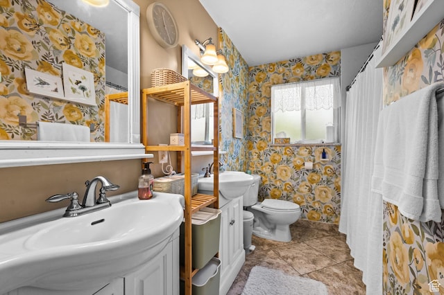1770 E Vine St S, Salt Lake City, UT 84121 - full bath featuring wallpapered walls, tile patterned flooring, and vanity