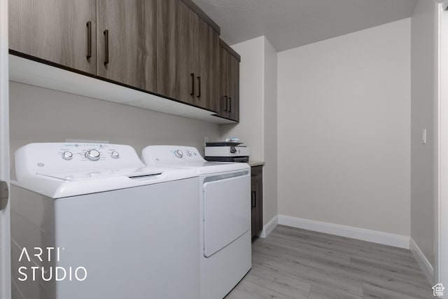668 E Fiddlers Cove Dr Unit 35, Cedar City, UT 84721 - laundry room with washing machine and clothes dryer, light wood-style flooring, and cabinet space