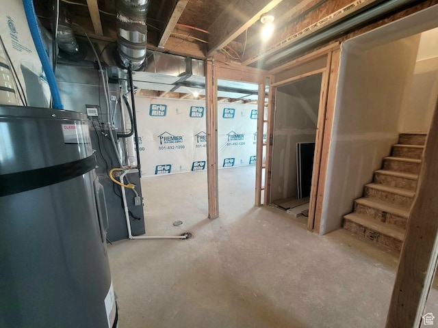 737 N Plainsman Dr Unit 108, Spanish Fork, UT 84660 - unfinished below grade area featuring stairway and water heater