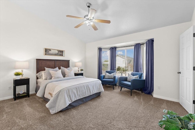 6515 S Mount Whitney Ln, West Valley City, UT 84118 - bedroom featuring carpet, vaulted ceiling, and ceiling fan