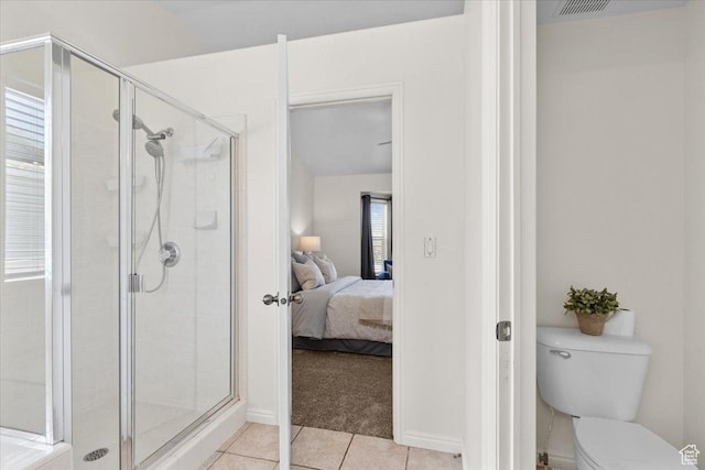 6515 S Mount Whitney Ln, West Valley City, UT 84118 - full bathroom featuring tile patterned flooring, connected bathroom, and a stall shower