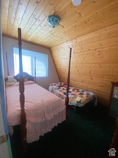 2160 S Aspen Ridge Dr, Coalville, UT 84017 - bedroom with wooden ceiling and wood walls