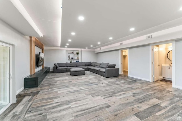 211 N 800 E, Bountiful, UT 84010 - living room featuring wood finished floors and recessed lighting