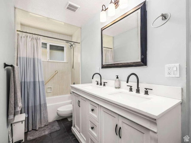 211 N 800 E, Bountiful, UT 84010 - full bath with double vanity, shower / bath combo, and tile patterned floors