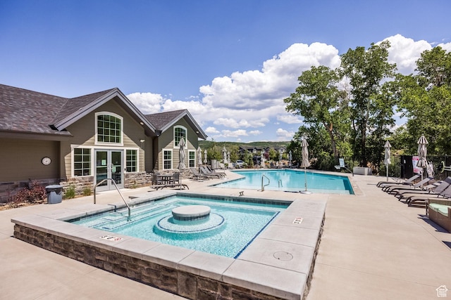 3302 Quarry Springs Dr, Park City, UT 84098 - community pool with french doors and a patio