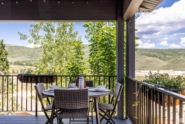 3302 Quarry Springs Dr, Park City, UT 84098 - deck with a mountain view and outdoor dining area