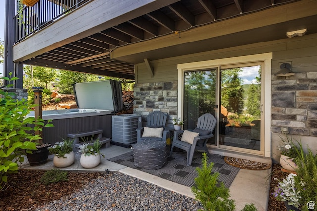 3302 Quarry Springs Dr, Park City, UT 84098 - patio / terrace featuring a hot tub and a patio