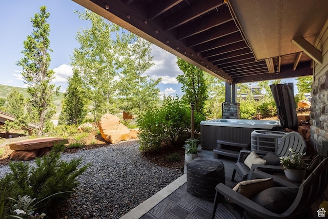 3302 Quarry Springs Dr, Park City, UT 84098 - view of patio / terrace with a hot tub