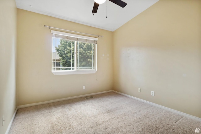 3901 W Pine Landing Way S, West Jordan, UT 84084 - carpeted spare room featuring ceiling fan and lofted ceiling