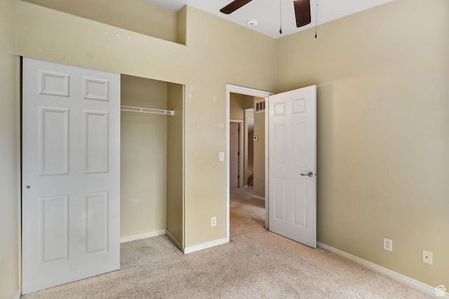 3901 W Pine Landing Way S, West Jordan, UT 84084 - unfurnished bedroom featuring carpet flooring, a closet, and a ceiling fan