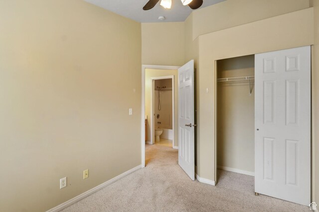 3901 W Pine Landing Way S, West Jordan, UT 84084 - unfurnished bedroom with carpet floors, a closet, and ceiling fan