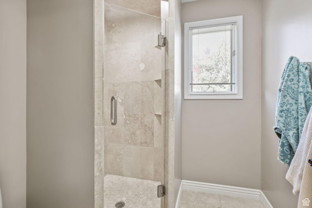 9618 S Ruskin Cir E, Sandy, UT 84092 - bathroom featuring a shower stall and tile patterned flooring