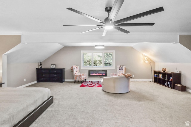 9618 S Ruskin Cir E, Sandy, UT 84092 - bedroom with vaulted ceiling, carpet floors, and a ceiling fan