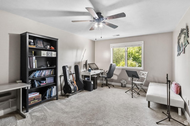 9618 S Ruskin Cir E, Sandy, UT 84092 - office with ceiling fan and carpet