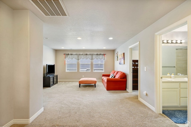 598 W Sandhill Dr, Lehi, UT 84043 - carpeted living area featuring baseboards and recessed lighting