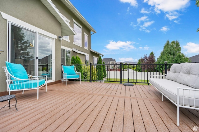 598 W Sandhill Dr, Lehi, UT 84043 - deck with an outdoor hangout area and a residential view