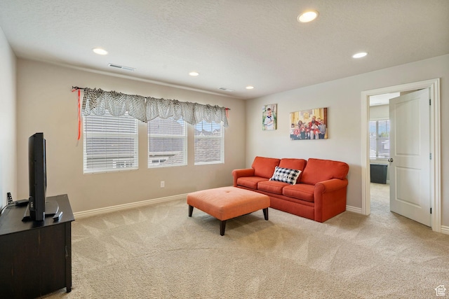 598 W Sandhill Dr, Lehi, UT 84043 - carpeted living area with baseboards and recessed lighting